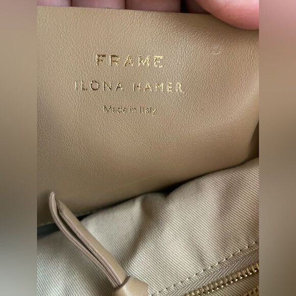 FRAME  Women's Bag Ilona Hamer Tan Leather  Shoulder Bag Made In Ítaly NWT - Picture 5 of 16